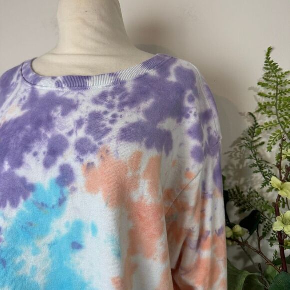 Colorburst Tie-Dye Cropped Sweatshirt | Large - Picture 2 of 7